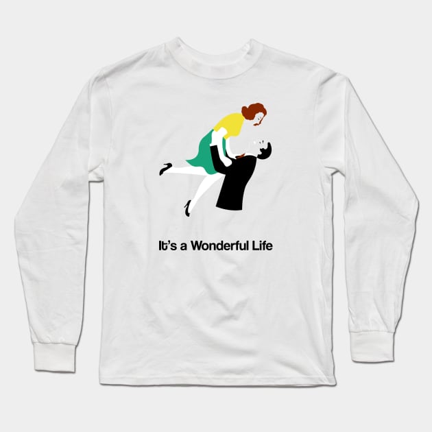 It's A Wonderful Life Movie Fan Art Franck Capra James Stewart Long Sleeve T-Shirt by Rozbud